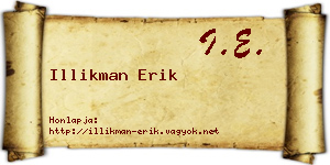 Illikman Erik névjegykártya